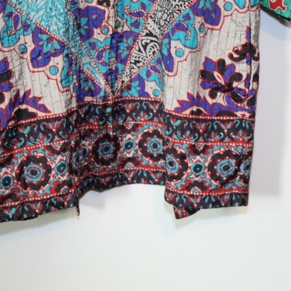 Soft Surroundings Quilted Lotus Topper Kimono Cardigan Small PS Cottagecore Boho - Picture 10 of 16